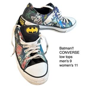 Converse All Star Batman Joker Low Top Comic Book Print Sneakers Mens 9